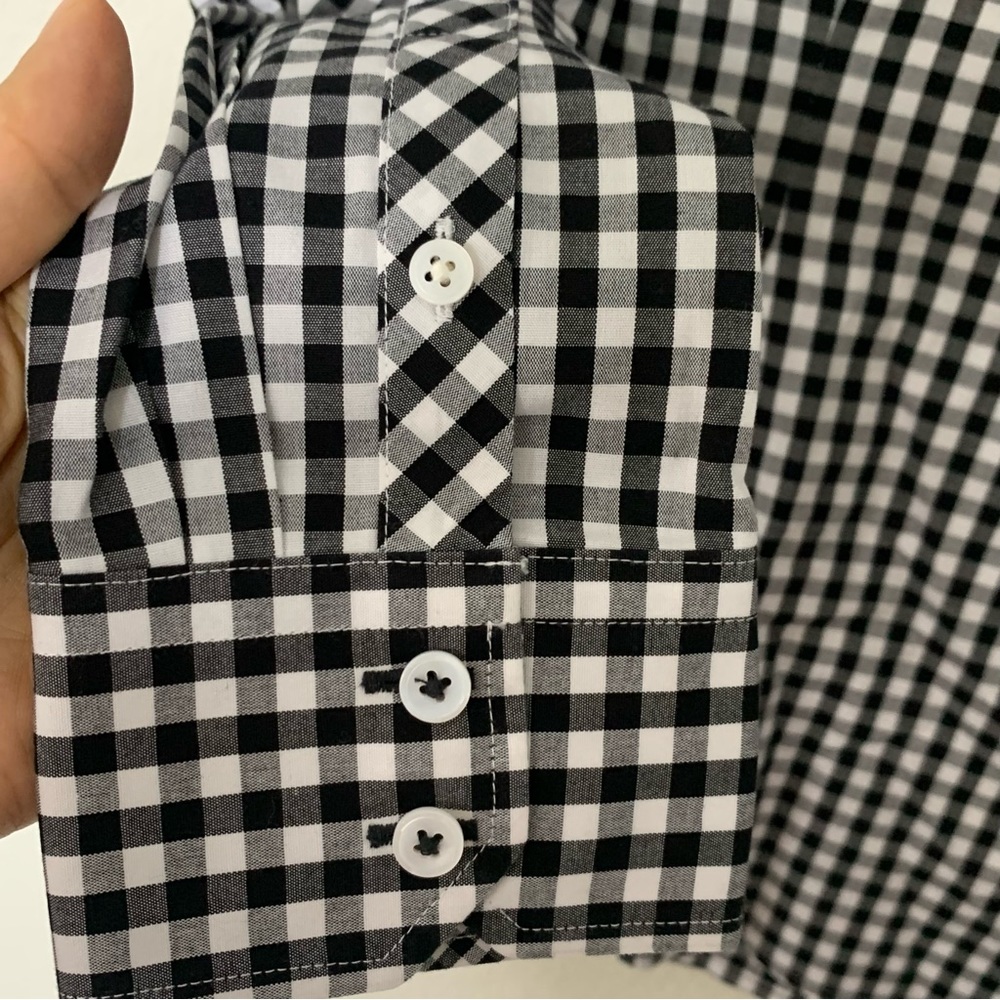Talbots Gingham Buffalo Plaid Check Button Down Non-Iron Shirt Top size 6 - Picture 6 of 11